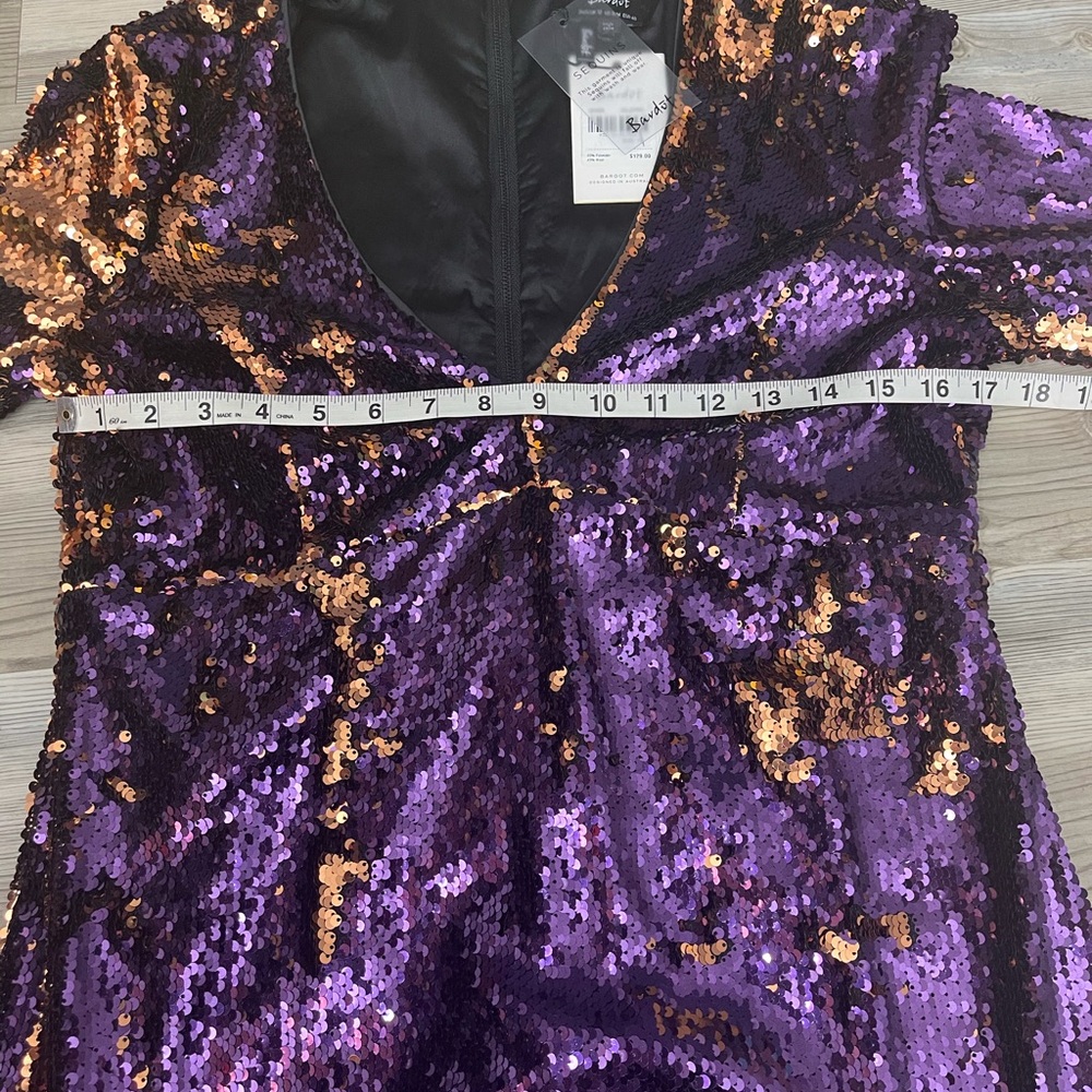 Bardot Sequins Dress Two Tones Embellished - Picture 7 of 7
